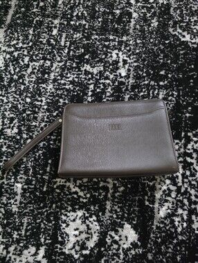 DAKS London Brown Leather Clutch Bag